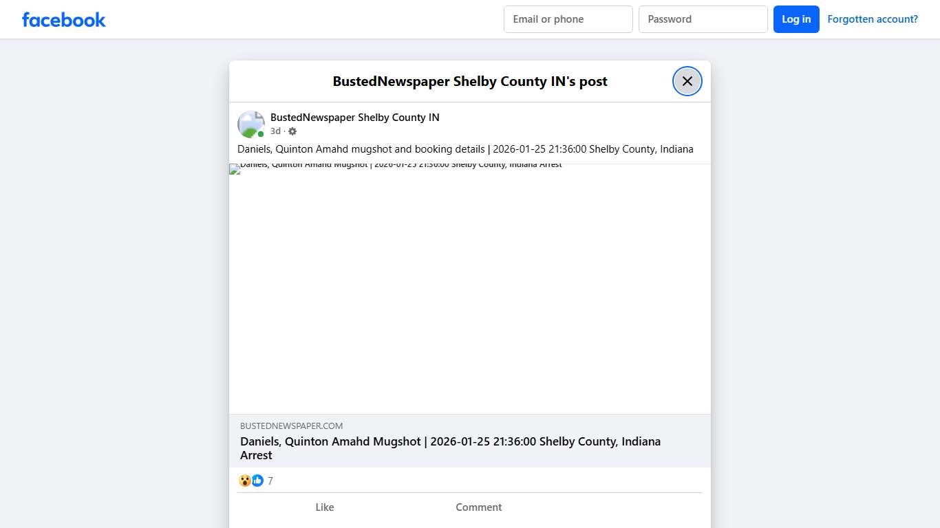 Daniels, Quinton Amahd... - BustedNewspaper Shelby County IN Facebook