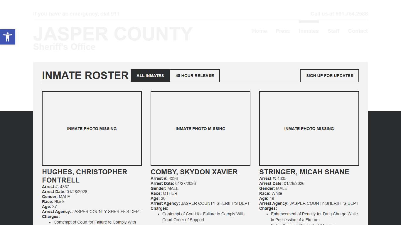 Inmate Roster Jasper SO